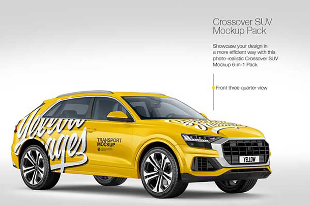 奥迪SUV汽车外观广告设计展示样机 (tif)