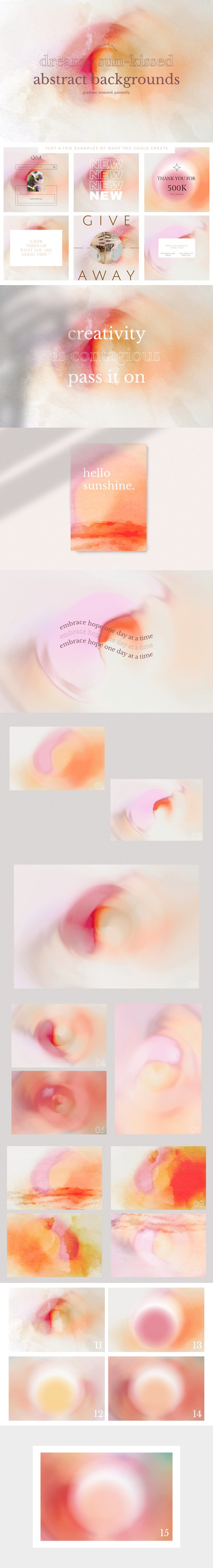 时尚高端清新梦幻水墨水彩水粉抽象渐变背景底纹纹理集合