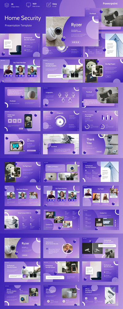 居家安全项目相关业务介绍PPT模板 (PPTX)