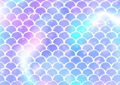 彩虹鳞片背景与美人鱼纹图案素材[eps]