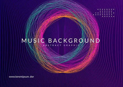 渐变圆圈线条音乐活动海报背景设计模板[eps]