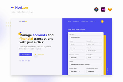 简洁的银行网页UI模板 (FIG,SKETCH,XD)