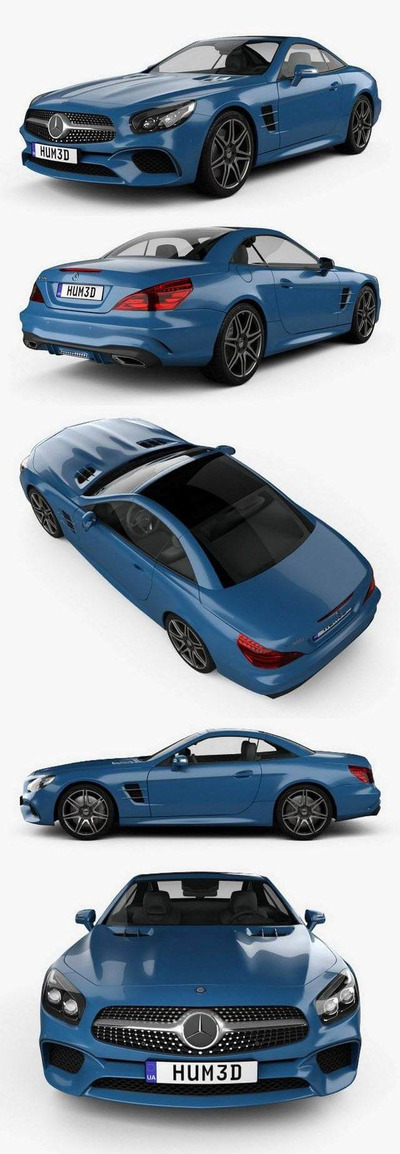 梅赛德斯奔驰 SL-Class R231汽车教程3D模型下载(C4D,FBX,OBJ,MAX)