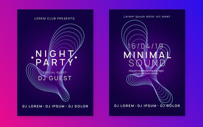 抽象视觉线条音乐派对海报设计[eps]