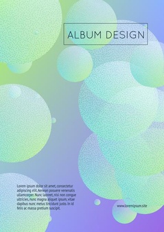 圆形半色调点纹理流体海报设计模板[eps]