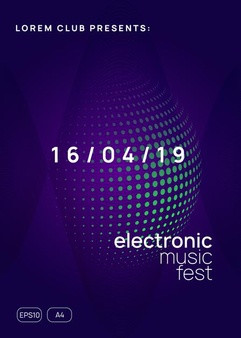 魔球灯点状元素音乐派对之夜海报设计模板[eps]