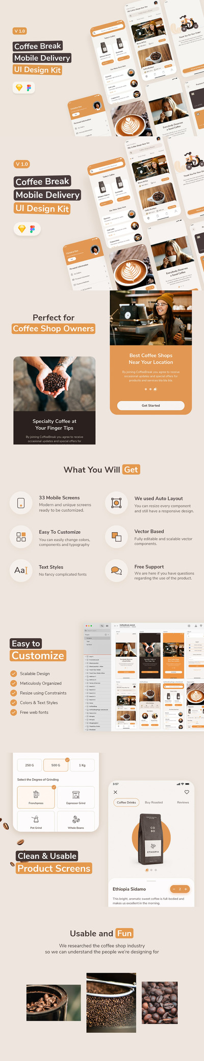 咖啡外卖 App (SKETCH,FIG)
