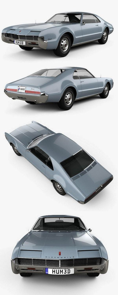 奥尔兹莫比尔 Toronado 1966 复古汽车3D模型下载 (MAX,3DS,FBX,OBJ,C4D,LWO)