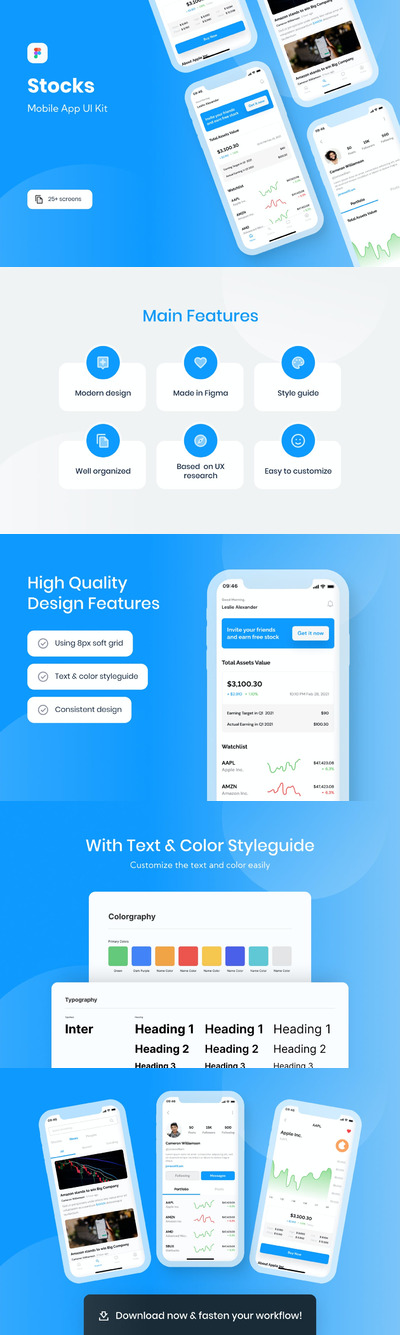 股票管理APP UI KIT (FIG)