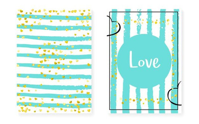 金色元素&绿松石情人节条纹背景矢量素材[eps]