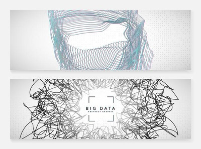 抽象视觉线条Banner设计背景素材[eps]