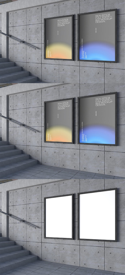 海报框架设计样机(PSD)