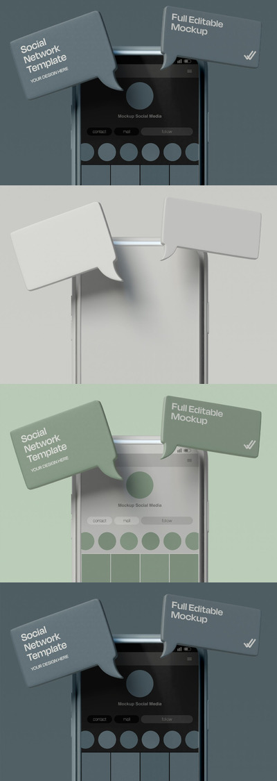 智能手机聊天屏幕模型(PSD)