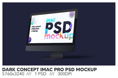 黑色概念iMac Pro电脑模型(PSD)