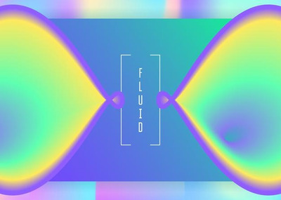 全息渐变色流体形状3D背景图素材[eps]
