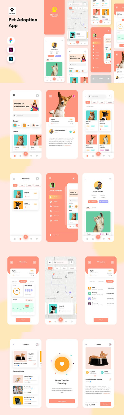 ReHome - 宠物收养程序模型(FIG,XD,PSD)