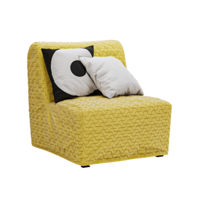 柠檬黄色单人布艺沙发3D模型（OBJ,FBX,MAX）