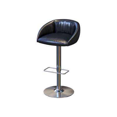 金属支架黑色皮革柜台椅3D模型（OBJ,FBX,MAX）