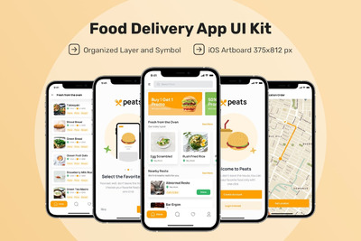 Peats - 食物派送外卖程序工具包(FIG,SKETCH,XD)