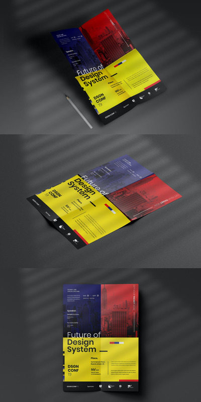 时尚高端商业商务会议传单宣传单海报设计模板-PSD