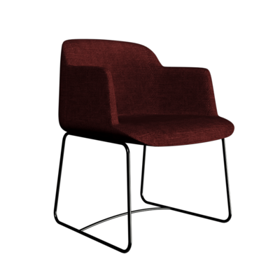 暗红色布艺扶手椅3D模型（OBJ,FBX,MAX）