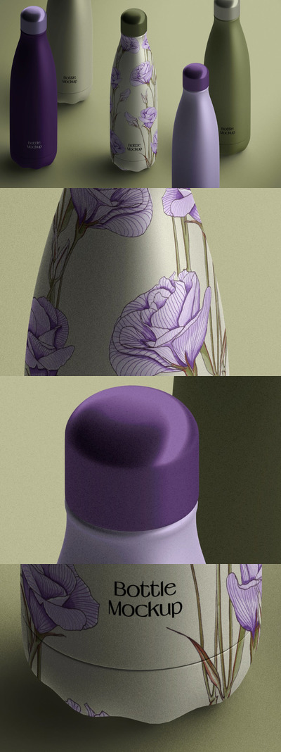 时尚的保温瓶设计样机 (PSD)