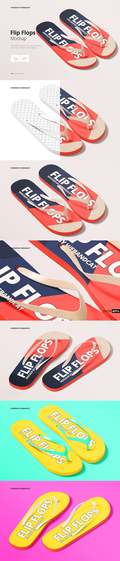 人字拖拖鞋设计样机模型 (PSD)