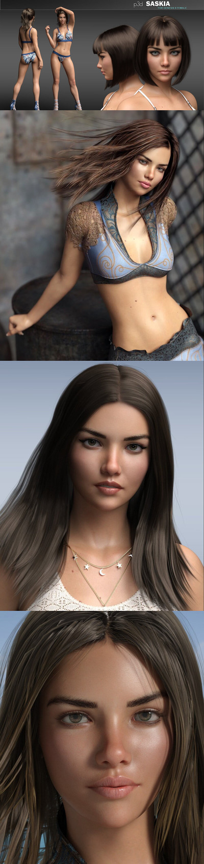 DAZ3D 打造的美女人体3D模型下载 (dxs)