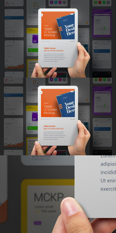 手持演示样机平板电脑展示样机 (PSD)