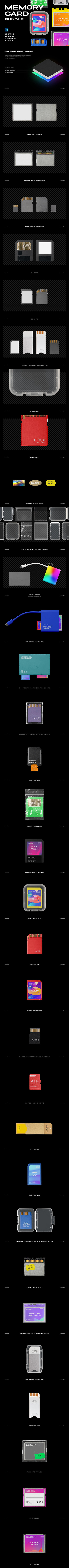 SD存储卡&透明包装盒样机模板 (psd)