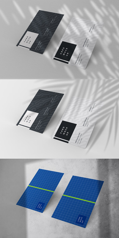 带有阴影叠加的名片模型