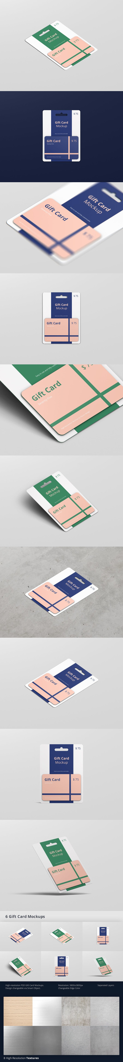 高端礼品卡设计模型Gift Card Mockup