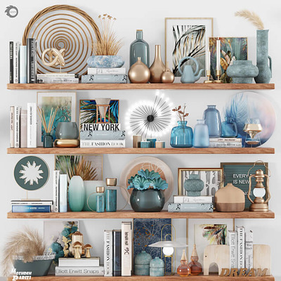 展示架工艺品装饰品组合3D模型（OBJ,FBX,MAX）