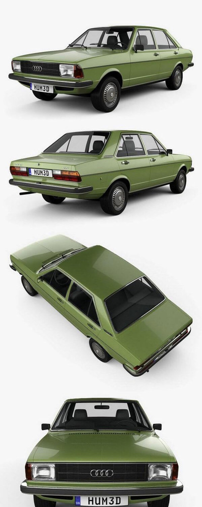 奥迪80 B1 1976复古汽车轿车3D模型下载 (MAX,3DS,FBX,OBJ,C4D,LWO)