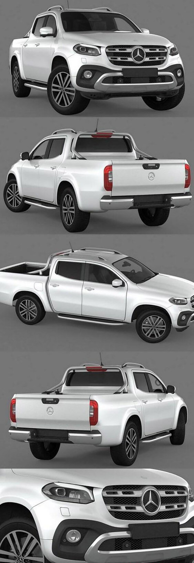 梅赛德斯奔驰 X Class Power 2018 皮卡汽车3D模型下载 (MAX,3DS,FBX,OBJ,C4D,LWO,TEX)