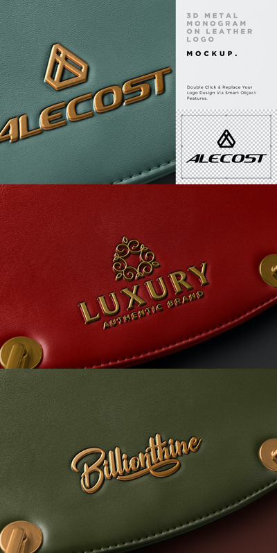 3D金属标志皮革模型