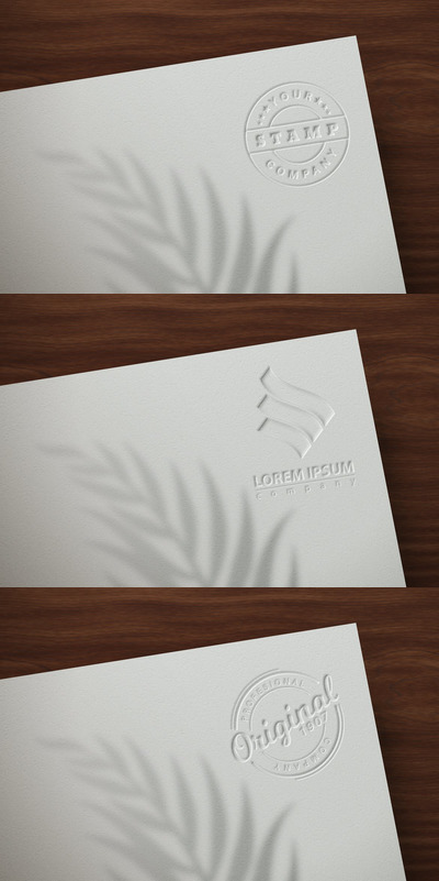 纸张浮雕logo设计样机