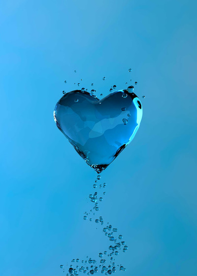 蓝色水晶爱心背景图片素材 (jpg)