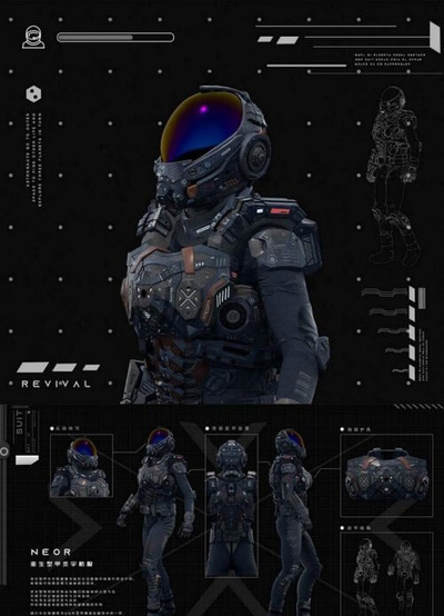 酷炫的科幻宇航服3D模型下载 (FBX,OBJ,MAX)