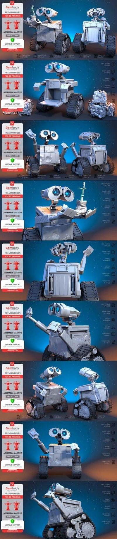 Waleeee科幻机器人3D模型下载 (stl)