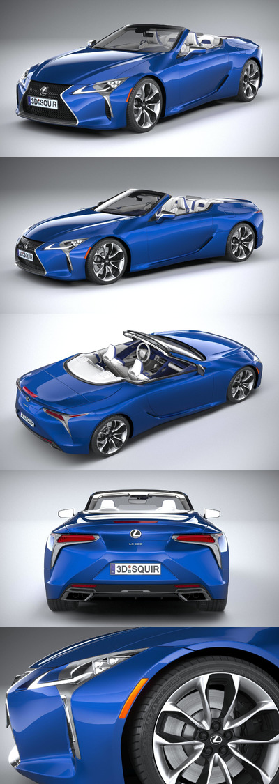 雷克萨斯 LC 500_Convertible 2021敞篷汽车3D模型下载 (FBX,OBJ,MAX,Blend)
