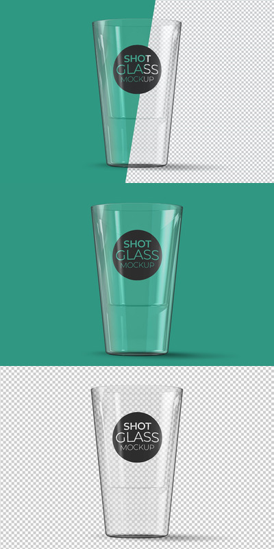 极简玻璃杯模型Shot Glass Mockup (PSD)