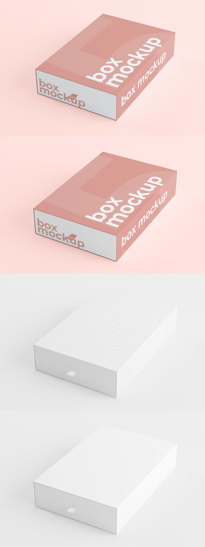 豪华产品盒模型(PSD)