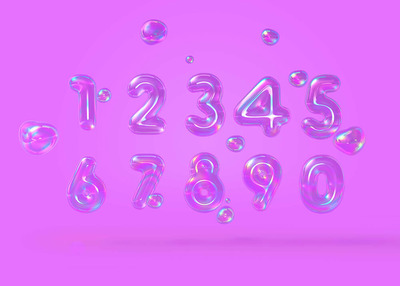 彩虹气泡数字背景图片素材 (jpg)