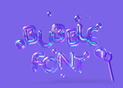 彩虹泡泡字体背景图片素材 (jpg)