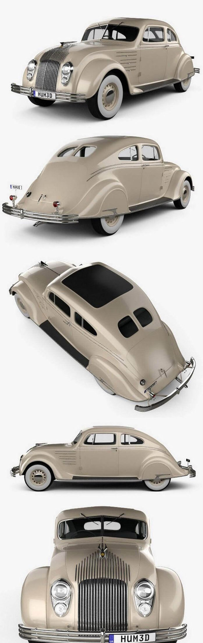 克莱斯勒 Imperial Airflow 1934 复古老爷车3D模型下载（OBJ,FBX,MAX,C4D）