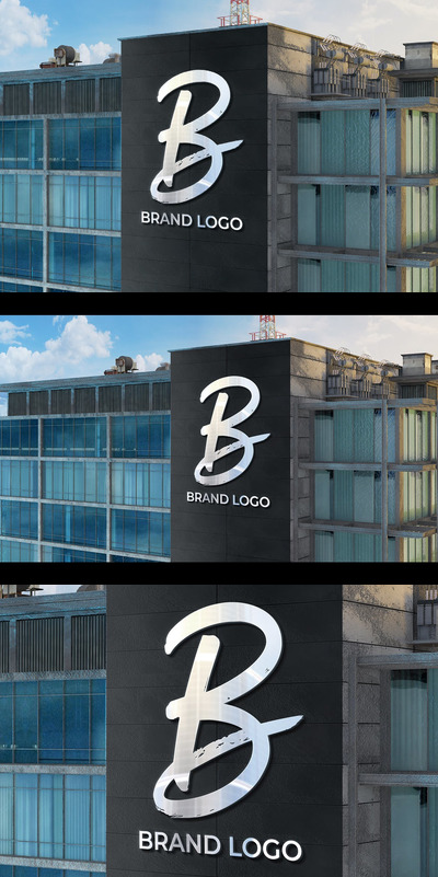 办公楼立面logo模型(PSD)