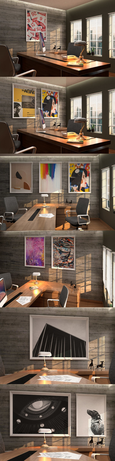 优雅的办公室场景模型01 (PSD)