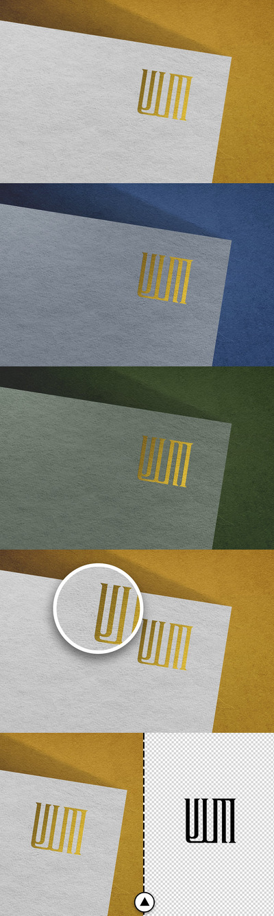 独特优雅的纸张印刷logo样机 (PSD)