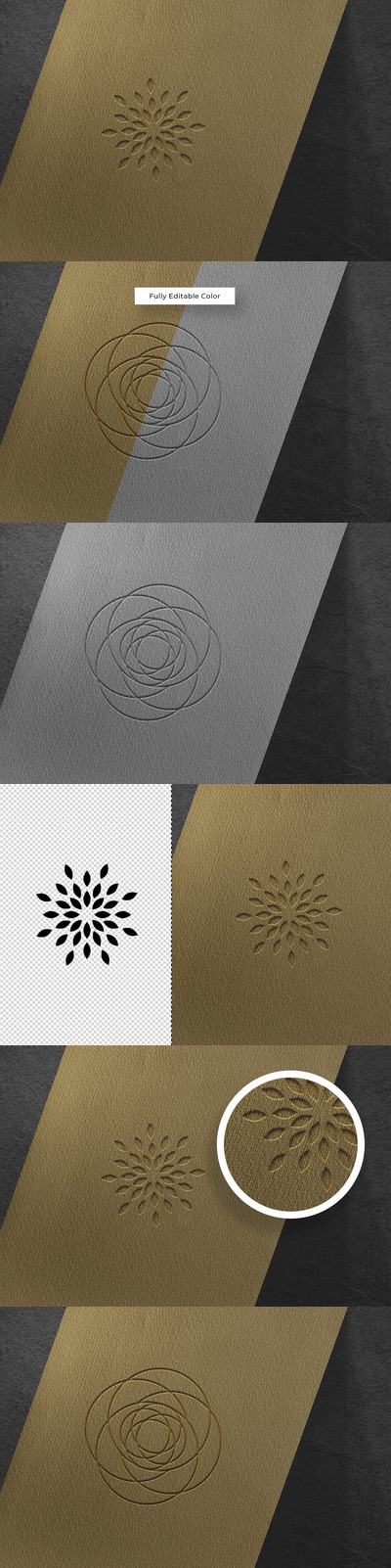 高端logo压印纸张样机(PSD)